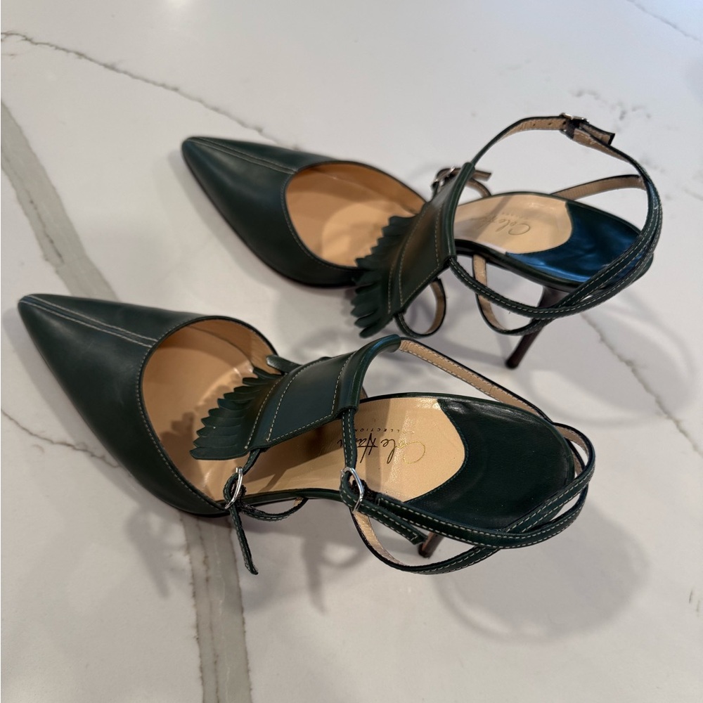 Cole Haan Collection Elegant Green Leather High Heel Women's Shoes, Size 10 - Picture 3 of 8